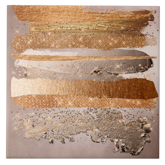 Koppar Guld Strokes Glamor Struktur Kakelplatta (Framsidan)