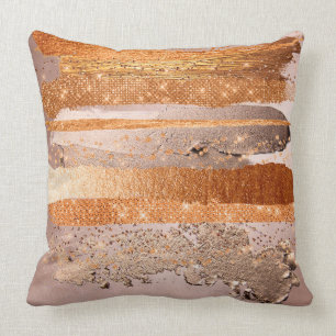 Koppar Guld Strokes Glamor Struktur Kudde