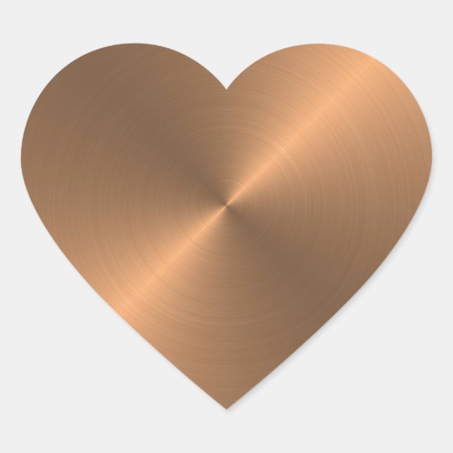 Koppar Hjärtformat Klistermärke (Framsida)