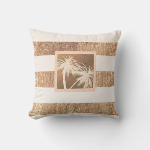 Koppar & Kräm Tropiska Palmträd Modern Chic Kudde