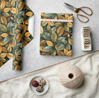 Koppar-löv för höstgultens orange presentpapper