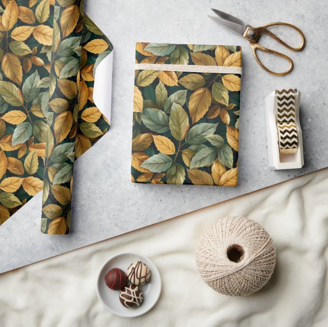 Koppar-löv för höstgultens orange presentpapper (Hantverk)