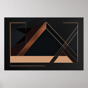 Koppar Minimalistisk Geometri Poster