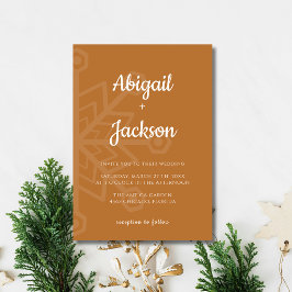 Koppar Minimalistisk Snöflinga Jul Bröllop Inbjudningar