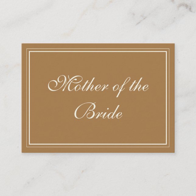 Koppar/mocha Mousse Toile Placeringskort (Framsida)