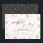 Koppar | Modern Överraskningsfest 50-årsdag Inbjudningar<br><div class="desc">Fira din speciella dag med denna stilrena partihäfte design som har en vacker typografi och bakgrundsmönster i falsk roséguldstruktur. Perfekt för alla överraskningsfester. Du kan anpassa all text som du vill.</div>