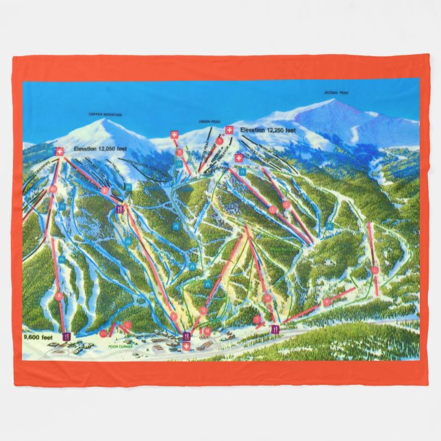 Koppar Mtn skidbacke flanellfilt Fleecefilt (Framsidan (Horisontell))