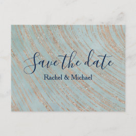 Koppar och blå marmor Spara datumet Meddelande Vykort