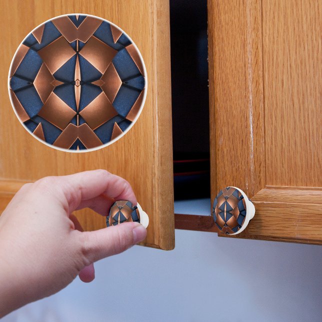 Koppar och blå Mönster Knopp (Skapare uppladdad)