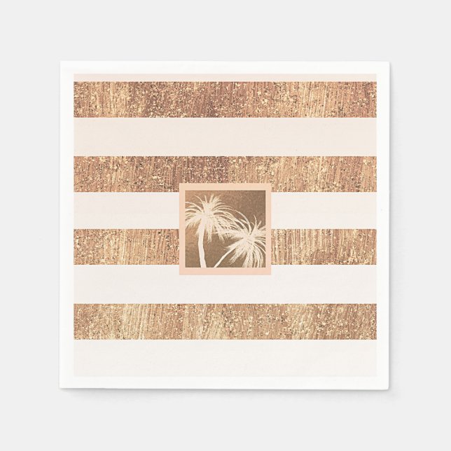 Koppar och Cream Tropical Handflatan Träd Modern B Pappersservett (Framsidan)