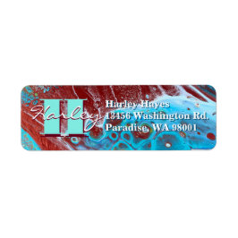Koppar- och gelékrylflödeskonst returadress etikett
