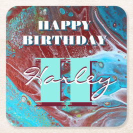 Koppar- och gelékrylflödeskonst underlägg papper kvadrat