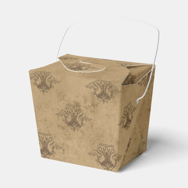 Koppar och guld Vintage Drakar Presentaskar (Framsidan Sidan)