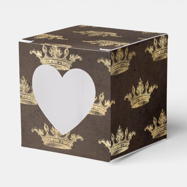 Koppar och Guld Vintage Royal Krona Presentaskar (Framsidan Sidan)