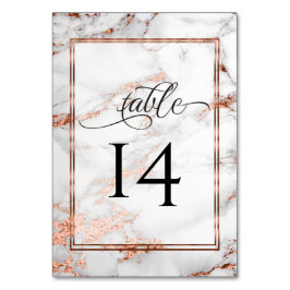 Koppar och Marble Bröllop Bold Elegance Bordsnummer