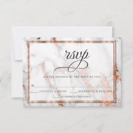 Koppar och Marble Bröllop Bold Elegance OSA Kort
