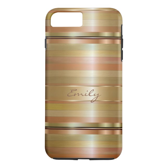 Koppar och metalliskt Guld Rand Case-Mate iPhone Skal (Baksida)