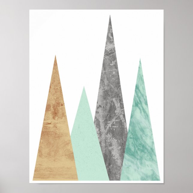 Koppar och myntberg. Skandinaviskt geometriskt Poster (Framsidan)