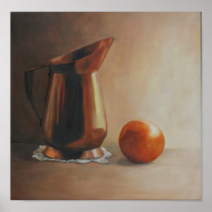 Koppar- och Orange Art-utskrift Poster