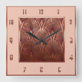 Koppar och Rosa Akrylväggslås Fyrkantig Klocka