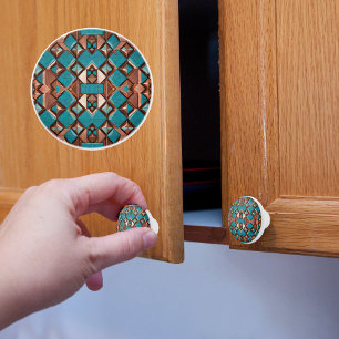 Koppar och turkos Diamond Mosaic Knopp