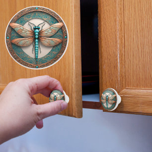 Koppar och turkos Dragonfly Knopp