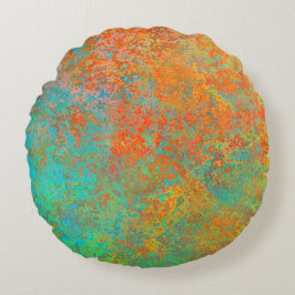 Koppar och turkos struktur rund kudde