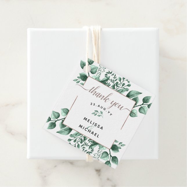 Koppar- och vattenfärgsgrej 🌿 bröllopsförmån gåvor etiketter (På plats)