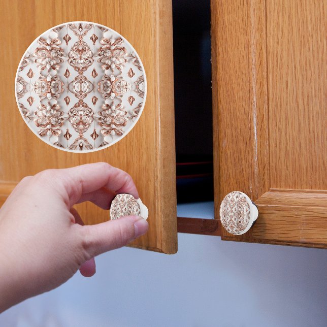 Koppar och vit satatin Mönster Knopp (Skapare uppladdad)