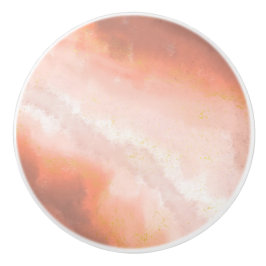 Koppar, orange och rosa tryckta keramiska knop knopp