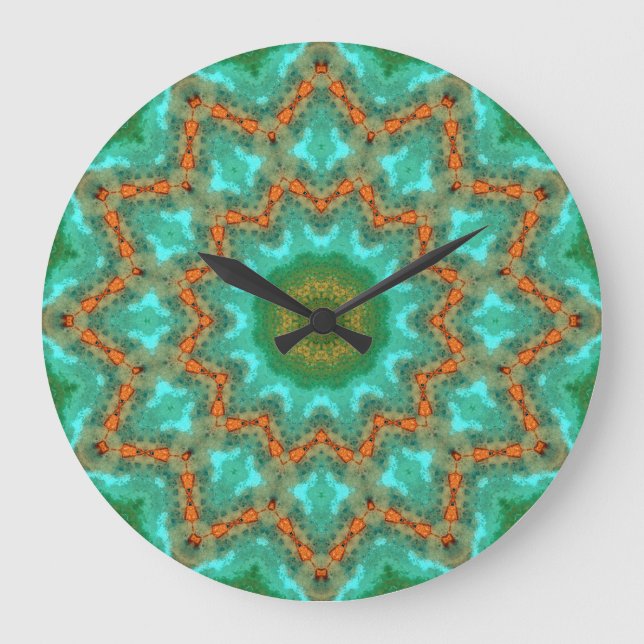 Koppar Patina Mandala 06308-1 Stor Klocka (Framsida)