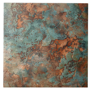 Koppar Patina Metallic Rustic Kakelplatta