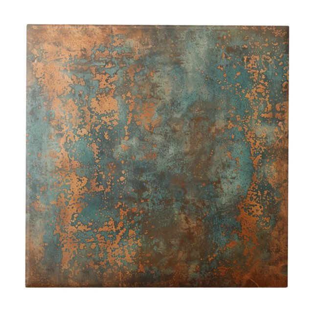 Koppar Patina Metallic Rustic Kakelplatta (Framsidan)
