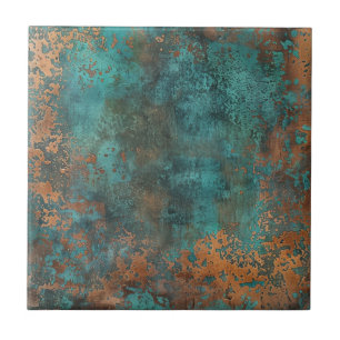 Koppar Patina Metallic Rustic Kakelplatta