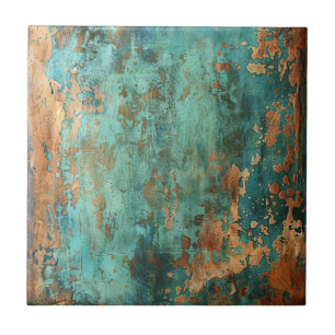 Koppar Patina Metallic Rustic Kakelplatta