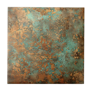 Koppar Patina Metallic Rustic Kakelplatta