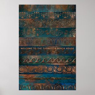 Koppar Patina och Turkos Grecian Metallic Poster