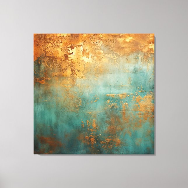 Koppar Patina Rustic Metallic Canvastryck (Framsida)
