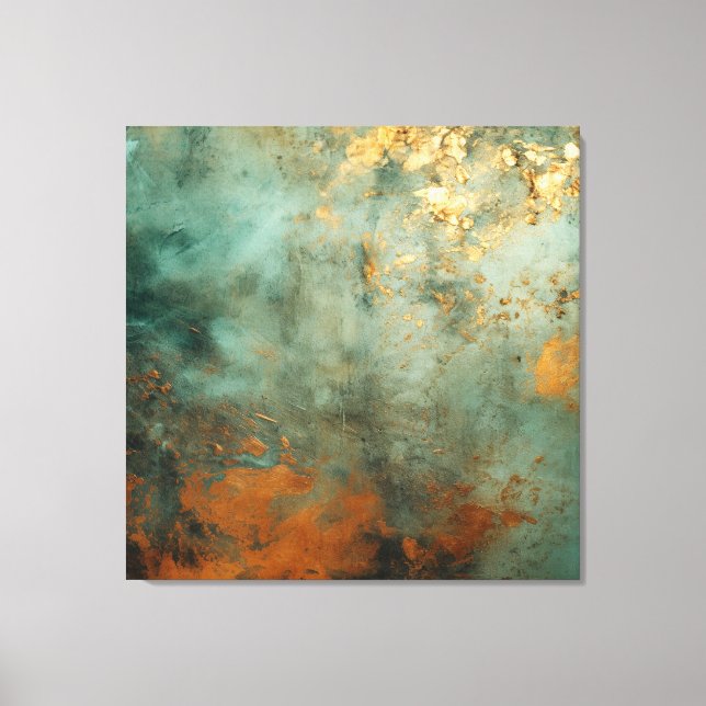 Koppar Patina Rustic Metallic Canvastryck (Framsida)