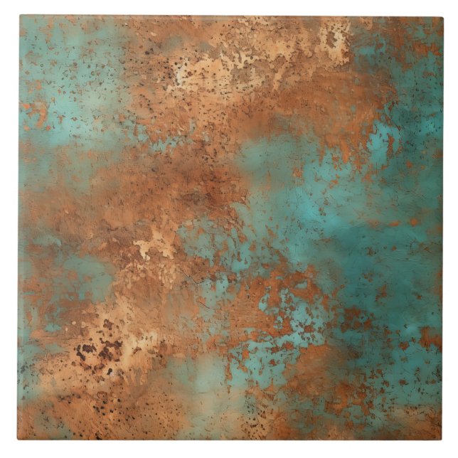 Koppar Patina Rustic Metallic Keramic tile Kakelplatta (Framsidan)