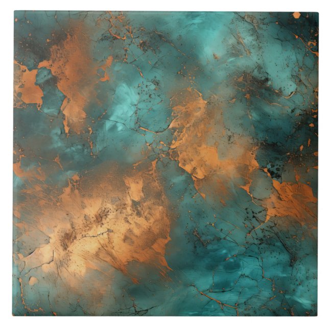 Koppar Patina Rustic Metallic Keramic tile Kakelplatta (Framsidan)