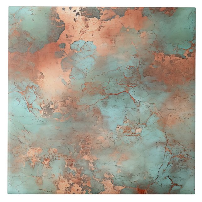 Koppar Patina Rustic Metallic Keramic tile Kakelplatta (Framsidan)