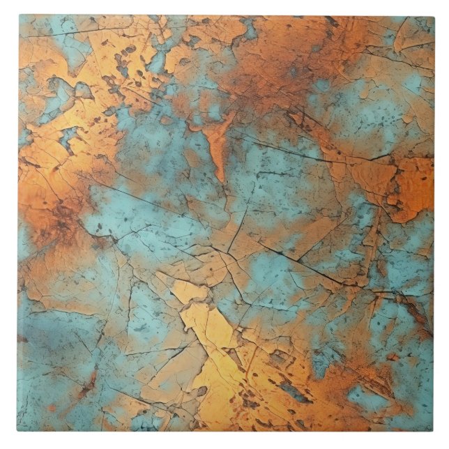 Koppar Patina Rustic Metallic Keramic tile Kakelplatta (Framsidan)