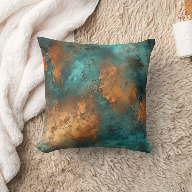 Koppar Patina Rustic Metallic Kudde (Filt)