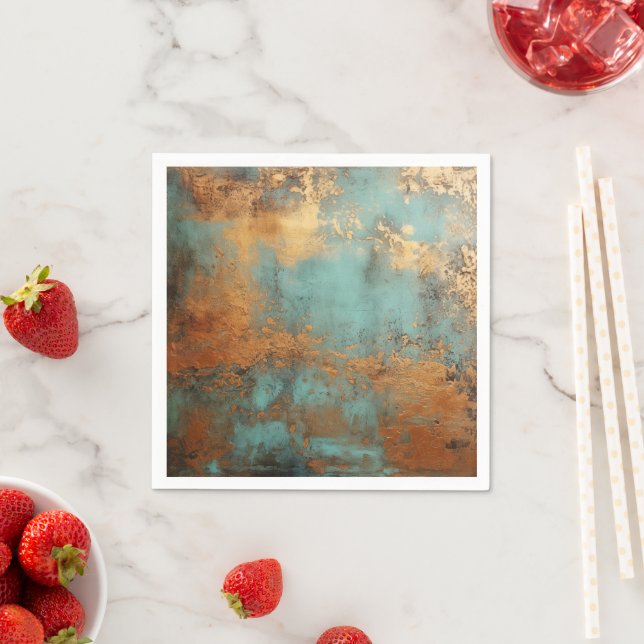Koppar Patina Rustic Metallic Pappersservett (Insitu)