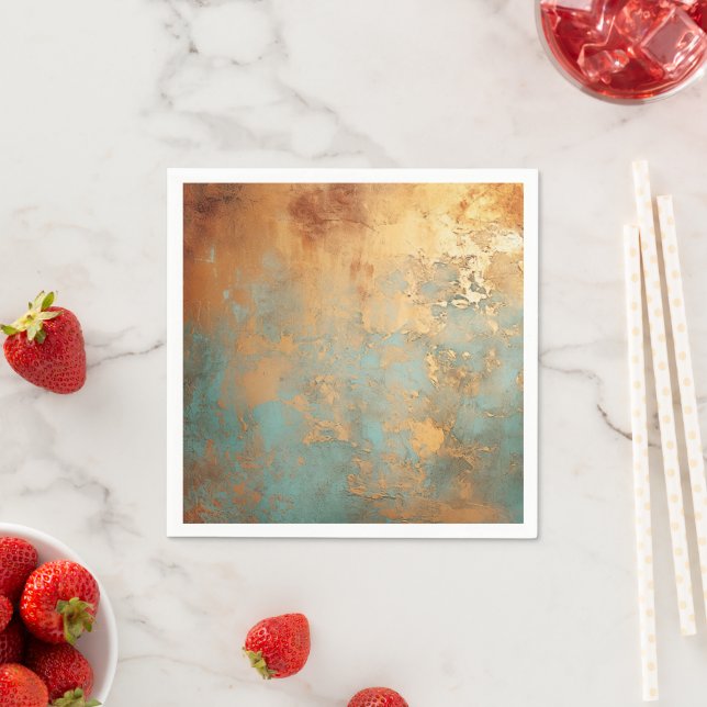 Koppar Patina Rustic Metallic Pappersservett (Insitu)