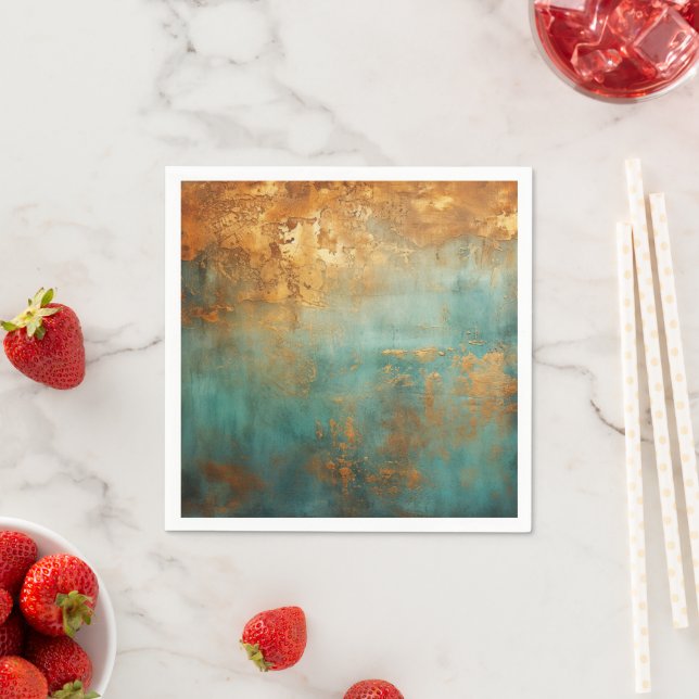 Koppar Patina Rustic Metallic Pappersservett (Insitu)