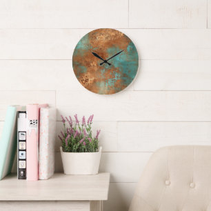 Koppar Patina Rustic Metallic Stor Klocka