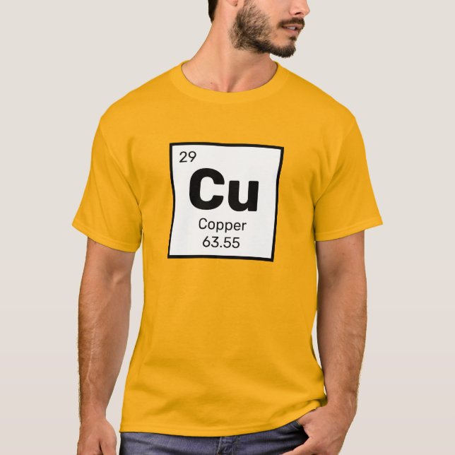 Koppar/Periodiska Bord - Cu Inslag T-Shirt (Framsida)