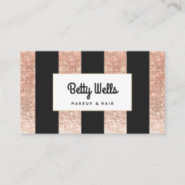 Koppar Rand Sequin Makeup och Hair Stylist Visitkort